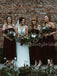Charming Straight Chiffon Tulle  A-line Long Bridesmaid Dresses.DB10524