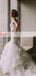 Popular Sweetheart Strapless Lace Top Ruffles Mermaid Formal Wedding Dresses,DB0123