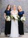 Beautiful Scoop Neck Short Sleeveless Slit Evening Dresses Party Long Bridesmaid Dresses.DB10679