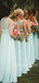 New Arrival Scoop Neck Floor Length Long Chiffon Bridesmaid Dresses.DB10386