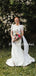 Simple Vintage Mermaid Lace Satin Open Back Evening Party Long Wedding Dresses, DB10695