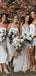Mermaid Spaghetti Strap Side Slit Knee Length Bridesmaid Dresses.DB10333