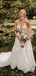 New Arrival V-neck Lace Tulle A-line Long Wedding Dresses.DB10475