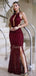 Charming Halter Mermaid Side Slit Tulle Lace Open Back Long Prom Dresses Evening Dresses.DB10485