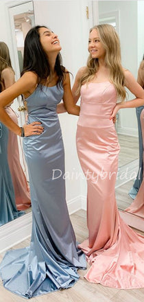 Mermaid Spaghetti Strap Lace Up Back Long Prom Dresses Evening Dresses.DB10591