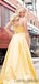 Spaghetti Strap Two Piece Slit A-line Long Prom Dresses. DB10276