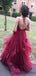 Sexy V-neck Tulle A-line Prom Dresses Evening Dresses.DB10298