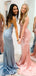 Mermaid Spaghetti Strap Lace Up Back Long Prom Dresses Evening Dresses.DB10591