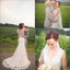 Country Vintage Clairvoyant Outfit Lace Back V-Neck Sleeveless Long Sweep Trailing  Wedding Dresses. DB020