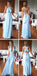 Cheap Simple Convertible Blue Long Prom Dresses for Summer Beach Wedding Party, WG59