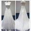Vintage Simple Long A-line Country Elegant Bridal Lace Up Back Bow Sash Full Lace Wedding Dresses, DB042