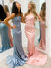 Mermaid Spaghetti Strap Lace Up Back Long Prom Dresses Evening Dresses.DB10591