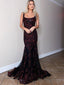Mermaid Spaghetti Strap Tulle Long Prom Dresses Evening Dresses.DB10818