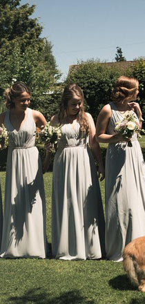 New Arrival V-neck Chiffon Floor Length Long Bridesmaid Dresses.DB10346