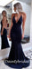 Mermaid Spaghetti Strap V-neck Long Prom Dresses Evening Dresses.DB10819
