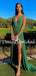 Sexy Deep V-neck Side Slit A-line Prom Dresses Evening Dresses.DB10790