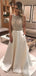 Charming Scoop Neck A-line Satin Long Prom Dresses Evening Dresses.DB10366