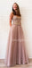 Charming Spaghetti Strap Floor-length Tulle Beads Long Prom Dresses Evening Dresses.DB10601