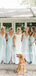 Charming V-neck A-line Chiffon Side Slit Long Bridesmaid Dresses.DB10426