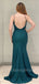 Mermaid Open Back Lace Sleeveless Long Prom Dresses Evening Dresses.DB10376
