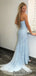 Elegant Side Slit Lace Long Prom Dresses Evening Dresses.DB10313