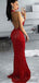 Charming Sexy Mermaid Halter Backless Red Sequins Long Prom Dresses,Evening Party Dresses.DB10216