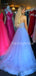 Charming Sweetheart Tulle A-line Side Slit Long Prom Dresses Evening Dresses.DB10616