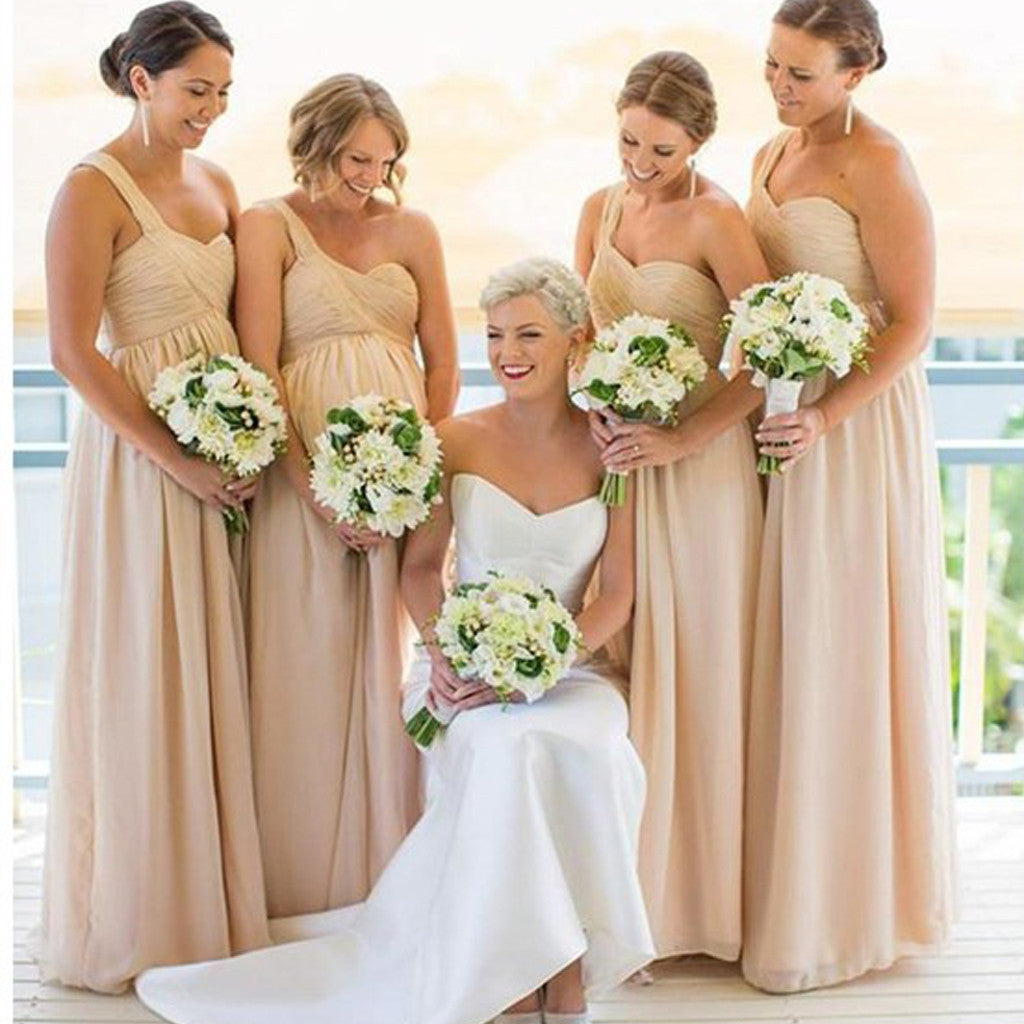 One Shoulder Empire Waist Bridesmaid Dresses