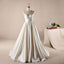 Vintage Simple Style Ivory Sweetheart Long A-line Strapless Pleats Lace Up Back Wedding Party Dresses, WD0064