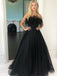 Simple Straight A-line Tulle Prom Dresses Evening Dresses.DB10804