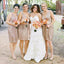 Hot Sale Cheap Sequin Sleeveless V-Neck Shinning Knee-Length Column Short  Bridesmaid Dress, WG13