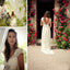 Popular Cheap Long A-line V-back Cap Sleeve Simple Lace Sweep Trailing Wedding Party Dresses, WD0006