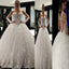 Vintage Long Sleeve  Unique Sweetheart Illusion Yarn Lace Back Floor Length Ball Gown Wedding Dress. WD0196