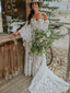 Charming Off-shoulder Sweetheart Simple Lace Vintage Wedding Dresses, DB10736