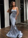Charming Spaghetti Strap Mermaid Satin Long Prom Dresses Evening Dresses.DB10436