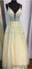 Sexy V-neck Tulle A-line Long Prom Dresses. DB10278