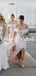 Simple Off-shoulder Mermaid Slit Long Bridesmaid Dresses.DB10764