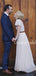 Gogerous Scoop Neck Chiffon V-back With Appliques Long Wedding Dresses.DB10642