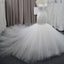 Simple Strapless Mermaid Backless Sweetheart Tulle Cathedral Train Wedding Party Dresses, WD0073
