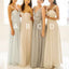 Cheap Popular Summer Mismatched Simple Chiffon Floor-Length Pleats A-line Bridesmaid Dresses, WG076