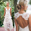 Elegant Sexy Clairvoyant Outfit A-line Full Lace Open Back Sleeveless Wedding Dress. WD0201