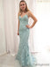 Sexy V-neck Lace Mermaid Zipper Up Long Prom Dresses Evening Dresses.DB10232
