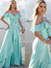 Charming V-neck Off-shoulder A-line Soft Satin Long Prom Dresses Evening Dresses.DB10487