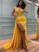 Sexy Mermaid Spaghetti Strap Side Slit Long Prom Dresses Evening Dresses.DB10820