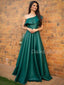 Charming One-shoulder A-line Satin Long Prom Dresses Evening Dresses.DB10437