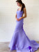 Charming Spaghetti Strap Mermaid Satin Long Prom Dresses Evening Dresses.DB10596