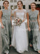 Charming  A-line Lace Floor Length Long Bridesmaid Dresses.DB10527