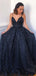 Sexy V-neck Lace A-line Long Prom Dresses,Evening Party Dresses.DB10218