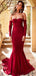 Sweetheart Off Shoulder Mermaid Long Sleeve Backless Sexy Jersey Prom Dresses.DB10188