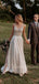 Elegant Spaghetti Strap Lace A-line Open Back Vatage Wedding Dresses.DB10408